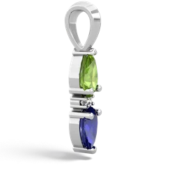 Peridot Bowtie Drop 14K White Gold pendant P0865