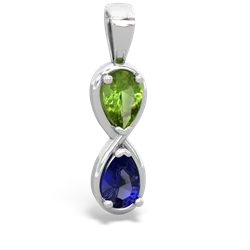 Peridot Infinity 14K White Gold pendant P5050