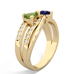 Peridot Bowtie 14K Yellow Gold ring R2360