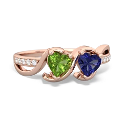 Peridot Side By Side 14K Rose Gold ring R3090