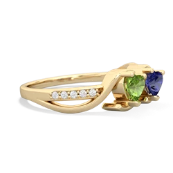 Peridot Side By Side 14K Yellow Gold ring R3090