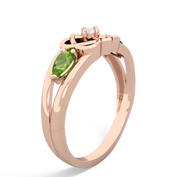 Peridot Hearts Intertwined 14K Rose Gold ring R5880