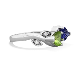 Peridot Floral Elegance 14K White Gold ring R5790