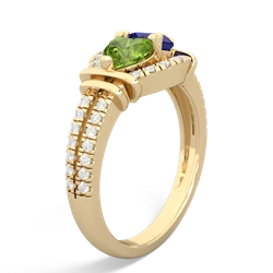 Peridot Art-Deco Keepsake 14K Yellow Gold ring R5630