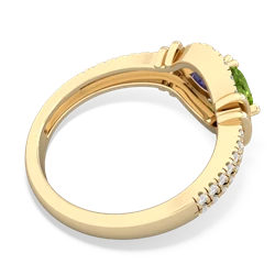 Peridot Art-Deco Keepsake 14K Yellow Gold ring R5630