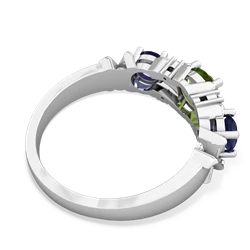 Peridot Hugs And Kisses 14K White Gold ring R5016