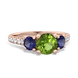 Peridot Pave Trellis 14K Rose Gold ring R5500