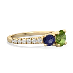 Peridot Pave Trellis 14K Yellow Gold ring R5500