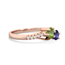 Peridot Infinity Pave Two Stone 14K Rose Gold ring R5285