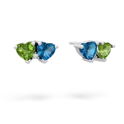 Peridot Sweethearts 14K White Gold earrings E5260