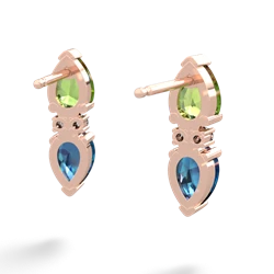 Peridot Bowtie Drop 14K Rose Gold earrings E0865