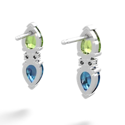 Peridot Bowtie Drop 14K White Gold earrings E0865