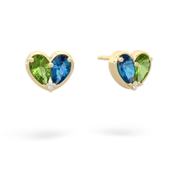 Peridot 'Our Heart' 14K Yellow Gold earrings E5072