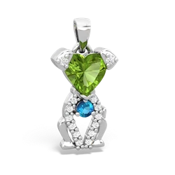 Peridot Puppy Love 14K White Gold pendant P5800