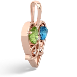 Peridot Celtic Trinity Heart 14K Rose Gold pendant P5331