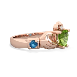 Peridot Claddagh Keepsake 14K Rose Gold ring R5245