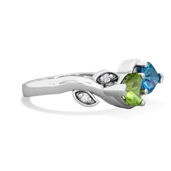 Peridot Floral Elegance 14K White Gold ring R5790