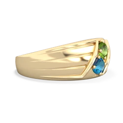 Peridot Men's Streamline 14K Yellow Gold ring R0460