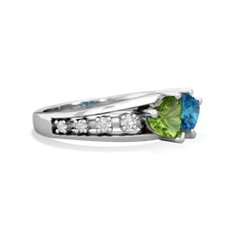 Peridot Heart To Heart 14K White Gold ring R3342