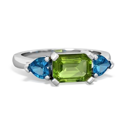 Peridot Three Stone 14K White Gold ring R5235