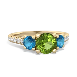 Peridot Pave Trellis 14K Yellow Gold ring R5500