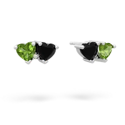 Peridot Sweethearts 14K White Gold earrings E5260