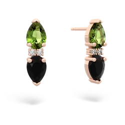 Peridot Bowtie Drop 14K Rose Gold earrings E0865