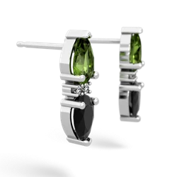 Peridot Bowtie Drop 14K White Gold earrings E0865