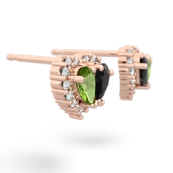 Peridot Halo 14K Rose Gold earrings E7008