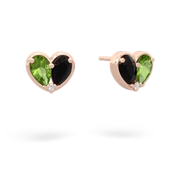 Peridot 'Our Heart' 14K Rose Gold earrings E5072