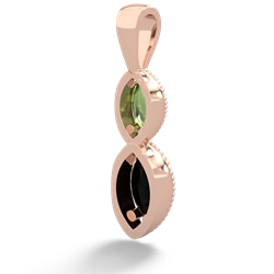 Peridot Antique-Style Halo 14K Rose Gold pendant P5700