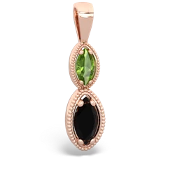 Peridot Antique-Style Halo 14K Rose Gold pendant P5700