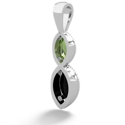 Peridot Antique-Style Halo 14K White Gold pendant P5700