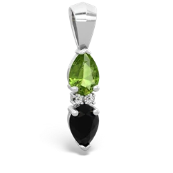 Peridot Bowtie Drop 14K White Gold pendant P0865