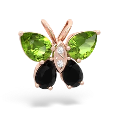 Peridot Butterfly 14K Rose Gold pendant P2215