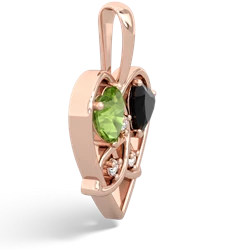 Peridot Celtic Trinity Heart 14K Rose Gold pendant P5331