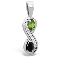 Peridot Diamond Infinity 14K White Gold pendant P5390