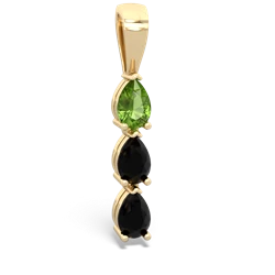 Peridot Dew Drops 14K Yellow Gold pendant P2251