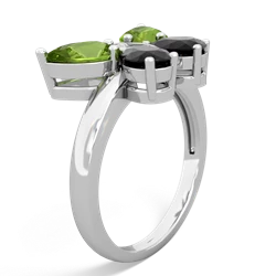 Peridot Butterfly 14K White Gold ring R2215