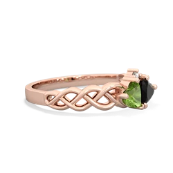 Peridot Heart To Heart Braid 14K Rose Gold ring R5870