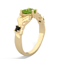 Peridot Claddagh Keepsake 14K Yellow Gold ring R5245