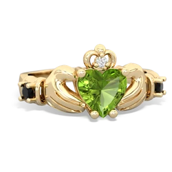 Peridot Claddagh Keepsake 14K Yellow Gold ring R5245