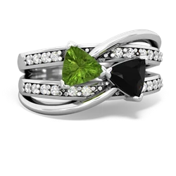 Peridot Bowtie 14K White Gold ring R2360