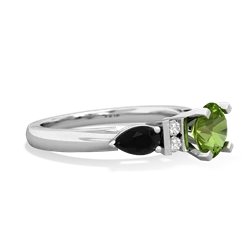 Peridot 6Mm Round Eternal Embrace Engagement 14K White Gold ring R2005