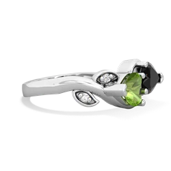 Peridot Floral Elegance 14K White Gold ring R5790