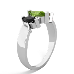 Peridot Three Peeks 14K White Gold ring R2433