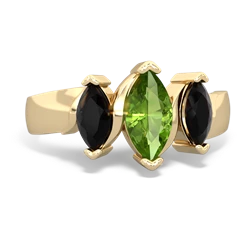 Peridot Three Peeks 14K Yellow Gold ring R2433