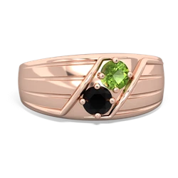 Peridot Men's Streamline 14K Rose Gold ring R0460