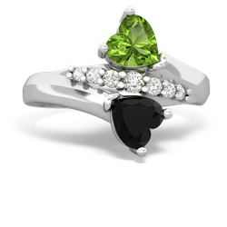 Peridot Heart To Heart 14K White Gold ring R2064