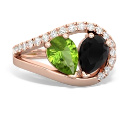 Peridot Nestled Heart Keepsake 14K Rose Gold ring R5650